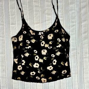 Sunday Best Black and Cream Floral Camisole